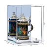 Better Display Cases Acrylic Versatile Display Case Display Case - Medium Square Box with Mirror Case, Silver Risers and White Base 8" x 8" x 12" (V42/A060) view 2