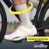 veloToze Tall Silicone Shoe Cover with Snaps - Covers Road Cycling Shoes - Waterproof, Windproof Reusable Boot-Style Overshoes for Bike Rides in Winter, Rain, Cold Weather Biking - for Men and Women view 3