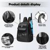 DAREKUKU Youth Baseball Backpack, Softball Bat Bag For Boys & Girls, T-Ball & Baseball Equipment & Gear, Durable Bat Backpack With Fence Hook, Shoe Compartment, Hold Bat, Glove, Helmet, Cleats view 3