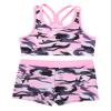 renvena Baby Girls Bikini Sets Racer Back Tank Top with Boy Shorts Beachwear Summer Swimming Clothes Camouflage Pink 16 view 2