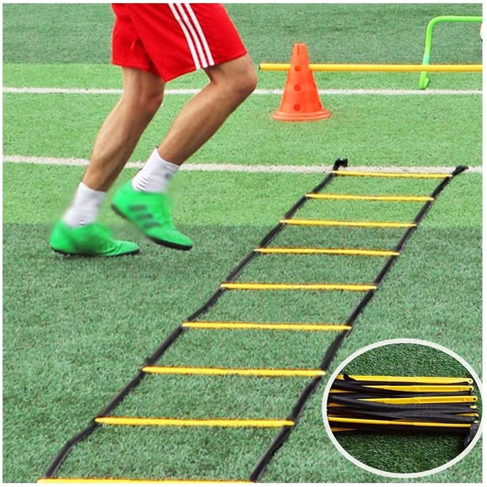 Agility Ladder Multifunction Agile Training Ladder,Fitness Training Set, Fixed Rungs Agility Ladder, for Outdoor Basketball Football Tennis Sports Training(Size:6.8M)