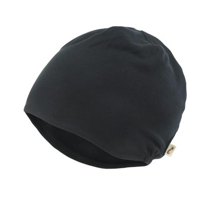 ililily Tencel Lyocell Color Kids' Beanie Ultra Soft Children Head Cover Hat, Black