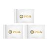 COGOLFING Golf Flag Mini, Double-Sided PGA National Flag with Regular Tube, Double-Sewn Durable 420D Nylon Golf Pin Flags for Backyard Landscape, 8"L x 6"H, White, 3-pack view 1