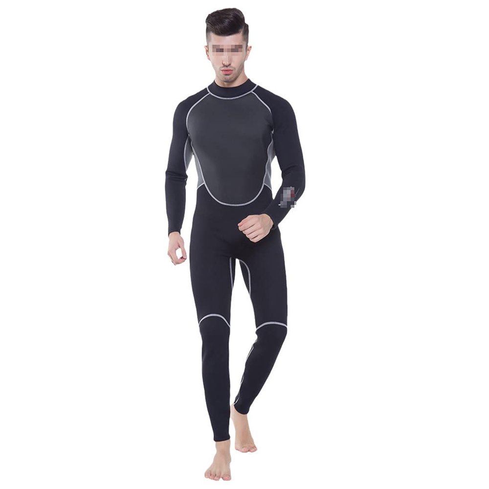 QCTZ 3MM Neoprene Wetsuit, One-Piece Close Body Diving Suit for Men, Scuba Dive Surfing Snorkeling Spearfishing Plus Size