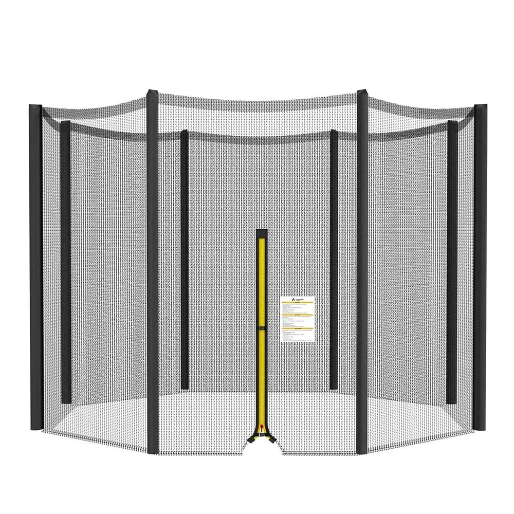 XXJJ 6/8 Straight Poles Round Frame Trampoline Net (Net Only), 6/8/10/12/13/14Ft Replacement Safety Enclousure Net,12ft 4 Arches or 8 Poles