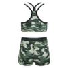 Moggemol Kids Tracksuits Activewear Crop Tank Top with Shorts Workout Sets for Girls Gymnastics Dancing Swimming Green 14 view 2
