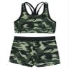 Moggemol Kids Tracksuits Activewear Crop Tank Top with Shorts Workout Sets for Girls Gymnastics Dancing Swimming Green 14 view 3