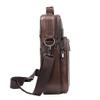 Leather Shoulder Handbag Messenger Bag for Men Outdoor Travel Business Crossbody Pack Pouch Camping Casual Daypack Pocket Brown view 3