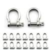 16PCS 5/16 Inch Screw Pin Anchor Shackle,M6 Heavy Duty Stainless Steel Chain Shackle for Wirerope Lifting Paracord Outdoor Camping Survival Rope Bracelets,Sliver view 1