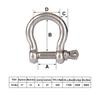 16PCS 5/16 Inch Screw Pin Anchor Shackle,M6 Heavy Duty Stainless Steel Chain Shackle for Wirerope Lifting Paracord Outdoor Camping Survival Rope Bracelets,Sliver view 3