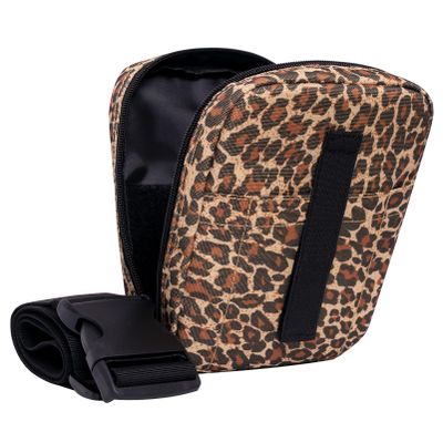 POYOLEE Women's Concealed Carry Gun Bag Tactical Soft Pistol Case Wide Nylon Belt Holster Pouch Waist Fanny Pack Fits Mid Compact Handguns for Everyday Carry (Leopard)