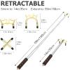 Skylety Retractable Billiards Cue Stick Bridge with 3 Pieces Removable Brass Bridge Head, Snooker Set Billiards Pool Cue Accessory for Pool Table(Gold) view 3