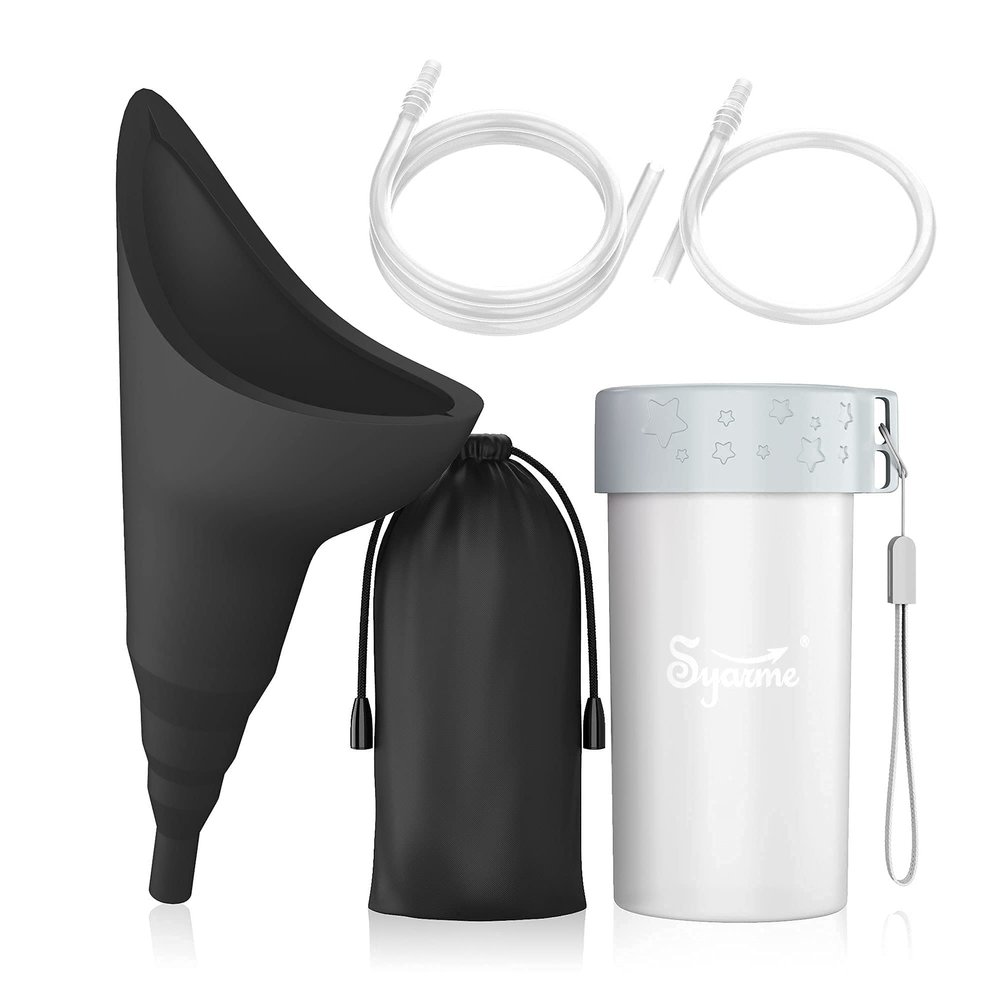 Female Urination Device,Portable Reusable Urinal Funnel with 10" & 31" Extension Tubes,Folding Storage, Suitable for Travel, Festivals, Camping, Traffic Jams,Includes Waterproof Bag, Waterproof Cup