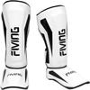 FIVING MMA Martial Arts Shin Guards  Padded, Adjustable Muay Thai Leg Guards with Instep Protection for Kickboxing/MMA Training and Sparring  Durable, Professional MMA Equipment (White, Large) view 2