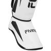 FIVING MMA Martial Arts Shin Guards  Padded, Adjustable Muay Thai Leg Guards with Instep Protection for Kickboxing/MMA Training and Sparring  Durable, Professional MMA Equipment (White, Large) view 4