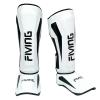 FIVING MMA Martial Arts Shin Guards  Padded, Adjustable Muay Thai Leg Guards with Instep Protection for Kickboxing/MMA Training and Sparring  Durable, Professional MMA Equipment (White, Small) view 2