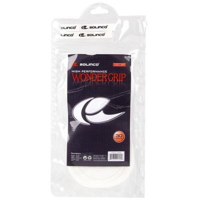 Solinco Wonder Tacky Tennis Over Grip White 30 Pack