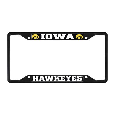 FANMATS 31254 Iowa Hawkeyes Metal License Plate Frame Black Finish