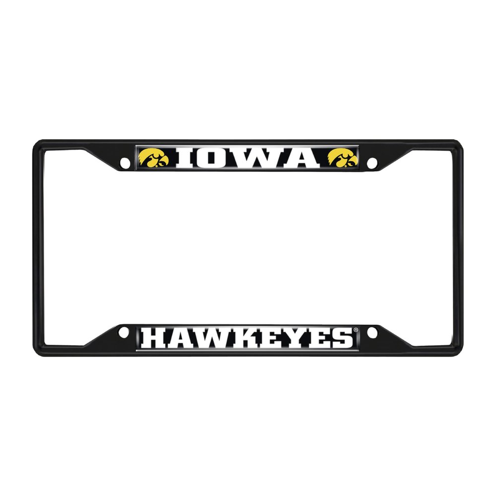 FANMATS 31254 Iowa Hawkeyes Metal License Plate Frame Black Finish