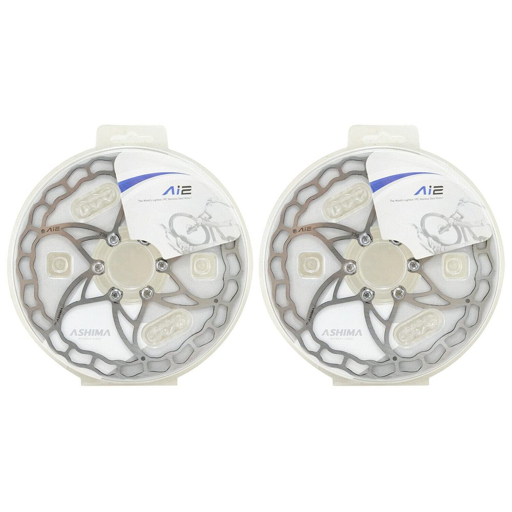 ASHIMA-LTD Ai2 ARO-09 Lightest Disc Brake Rotor 160mm 73g, 2PCs, Silver, AS2363