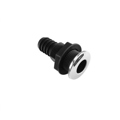 ihreesy 25mm Thru-Hull Connector,Bilge Drain Vent Thru Hull Mount with Stainless Steel Rims Bilge Pump Hose Thru Drain Connector for Marine Boat Yacht,Straight
