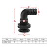 ihreesy 25mm Thru-Hull Connector,Bilge Drain Vent Thru Hull Mount with Stainless Steel Rims Bilge Pump Hose Thru Drain Connector for Marine Boat Yacht,Straight view 3