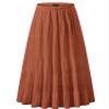 NASHALYLY Women's Chiffon Elastic High Waist Pleated A-Line Flared Maxi Skirts?Coffee2,L view 1