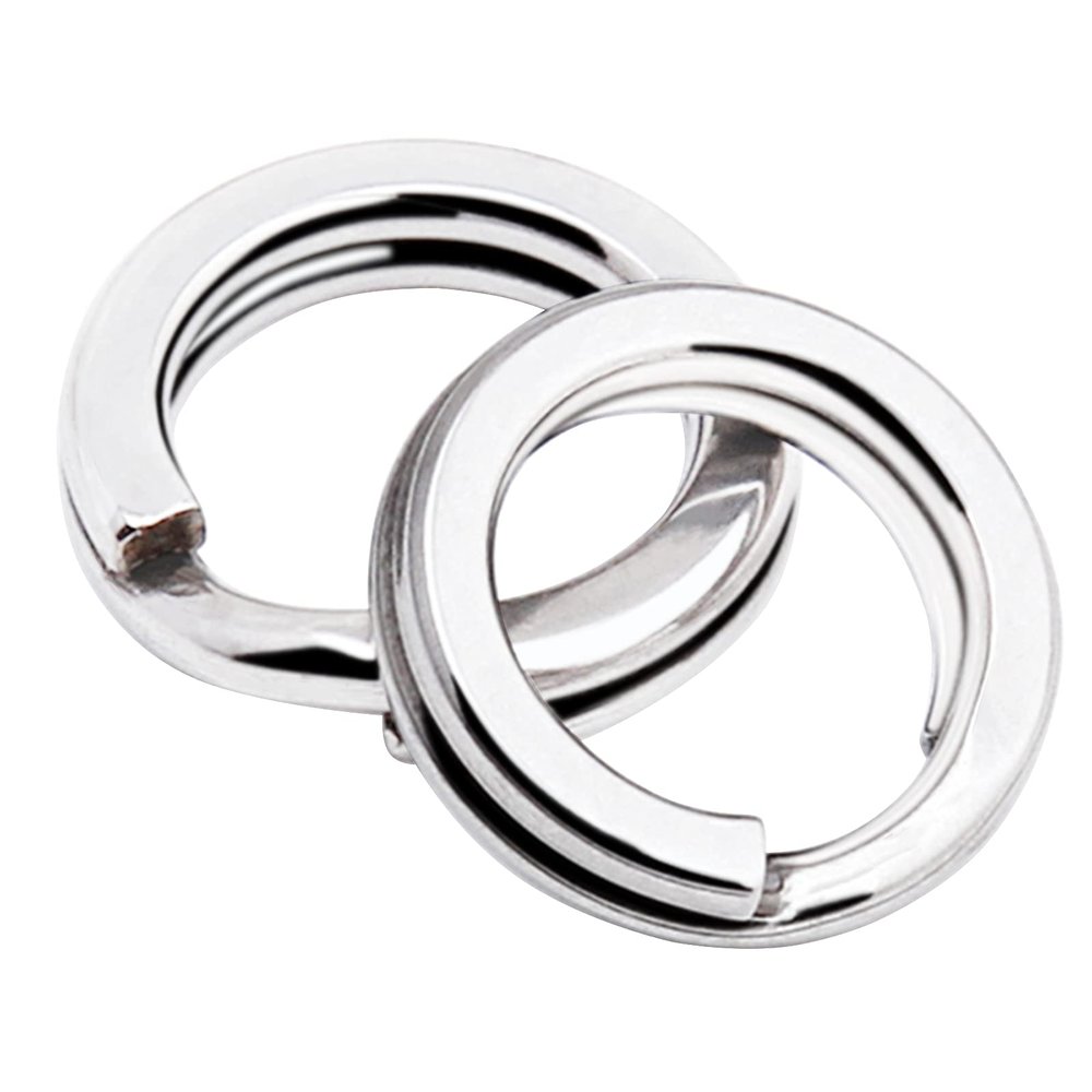 AMYSPORTS Stainless Steel Split Rings Saltwater High Strength Fishing Split Ring Line Connector Fishing Split Rings Freshwater Loop 100pcs 51lbs