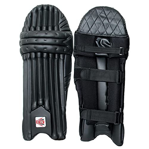 CW Black Cricket Batting Pads Men Batting Pads for Cricket Legguard Protective Gears Men Pair Batting Cricket Pads Full Size (Small Boys)