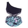 renvena Big Girls One Piece Swimwear One Shoulder Letter Waist Hollow Out Bathing Suit Surfing Swimsuit Summer Lily Pink 12 view 2