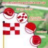 4 Pieces Checkered Golf Flag with Tube Inserted Putting Green Flags, 9 L x 6 H Inch, Nylon Mini Pin Flags for Yard Outdoor Home Backyard Garden Portable Training Practicing Golf Target Flags view 4
