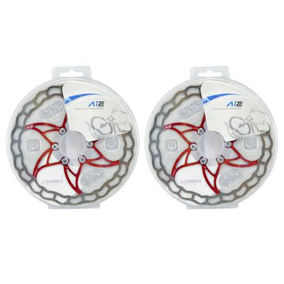 ASHIMA-LTD Ai2 ARO-09 Lightest Disc Brake Rotor 160mm 73g,2PCs, Red, AS2364