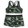 YONGHS Kids Girls 2 Pieces Bathing Suit Beach Swimsuit Sports Swimwear Tankinis Top with Shorts Set Camouflage Green 6 view 3