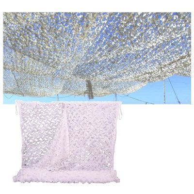 Pxzybd Camouflage Netting White, Garden Pergola Sunscreen Camouflage Net, Military Net, Oxford Cloth Shade Net, Hunting Camo Netting, Light Durable,white-3x3m(9.8 * 9.8ft)