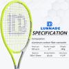 LUNNADE Adults Tennis Racket 27 Inch, Shockproof Carbon Fiber Tennis Racquet Light-Weight, Pre-Strung and Regrip, Suitable for Beginners to Intermediate Players view 2