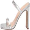 The Drop Women's Avery Square Toe Two Strap High Heeled Sandal, Silver, 5.5 view 4