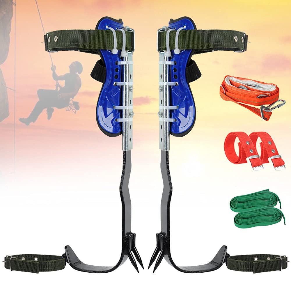 ZWJABYY Tree Climbing Gear,Tree Climbing Spikes,Simple to Use Climbing Tool with Seat Belt,(Upgrade) Adujustable Tree Climbing Gear for Hunting Observation Picking Fruit Coconut,2claws