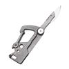 TACRAY Titanium Carabiner Keychain Clip with Foldable Utility Small Knife, Multitool Key Holder with Bottle Opener/Flat and Small Hexagonal Screwdrivers, Quick Released Backpack Clasp/Hook for EDC view 1