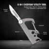 TACRAY Titanium Carabiner Keychain Clip with Foldable Utility Small Knife, Multitool Key Holder with Bottle Opener/Flat and Small Hexagonal Screwdrivers, Quick Released Backpack Clasp/Hook for EDC view 2