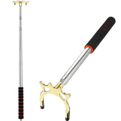 Skylety Pool Cue Snooker Stick Pool Table Accessories Retractable Billiards Cue Rest with Removable Brass Bridge Head(High Bridge Head,Stainless Steel)