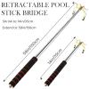 Skylety Pool Cue Snooker Stick Pool Table Accessories Retractable Billiards Cue Rest with Removable Brass Bridge Head(High Bridge Head,Stainless Steel) view 3