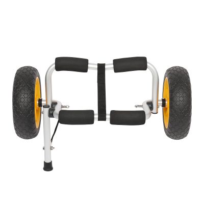 Bonnlo Kayak Car Foldable Aluminum Kayak Trailer with 10'' Solid Tires, Universal Kayaks Wheel Cart Dolly for Canoe, Paddle Board, Boat, Float Mats, Jon Boat