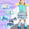 4-Pejiijar Toddler Roller Skates Shoes for Kids, Girls Roller Skates for Toddlers Children Age 3-9 Outdoor Indoor Adjustable 4 Sizes with Light Up Flash Wheels view 2