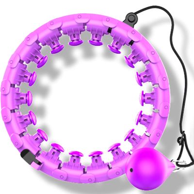 Adjustable Sports Hula Hoop, Detachable Massage Fitness Equipment for Abdomen and Thin Waist, Suitable for Young Adults to Train to Lose Weight/Purple/L