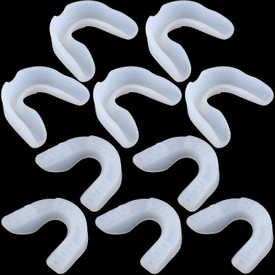 10 Pcs Sport Mouth Guards Gum Teeth Armor Game Guard for Boxing Basketball Football Hockey Karate Basketball Rugby Match (Clear White)