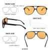 FEISEDY Vintage Retro 70s Plastic Aviator Sunglasses Trendy Orange Classic Large Squared Frame B2751 view 3
