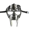 ANTIQUE HANDICRAFT HUB Super Gladiator Face Mask Helmet Hand Forged Sca-LARP Roman Greek Mf Doom Silver, Standard Adult Size view 1