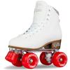 Crazy Skates Retro Roller Skates | Adjustable or Fixed Sizes | Classic Quad Skates for Women and Girls - White (Size: Mens 8 / Womens 9) view 1