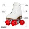 Crazy Skates Retro Roller Skates | Adjustable or Fixed Sizes | Classic Quad Skates for Women and Girls - White (Size: Mens 8 / Womens 9) view 2