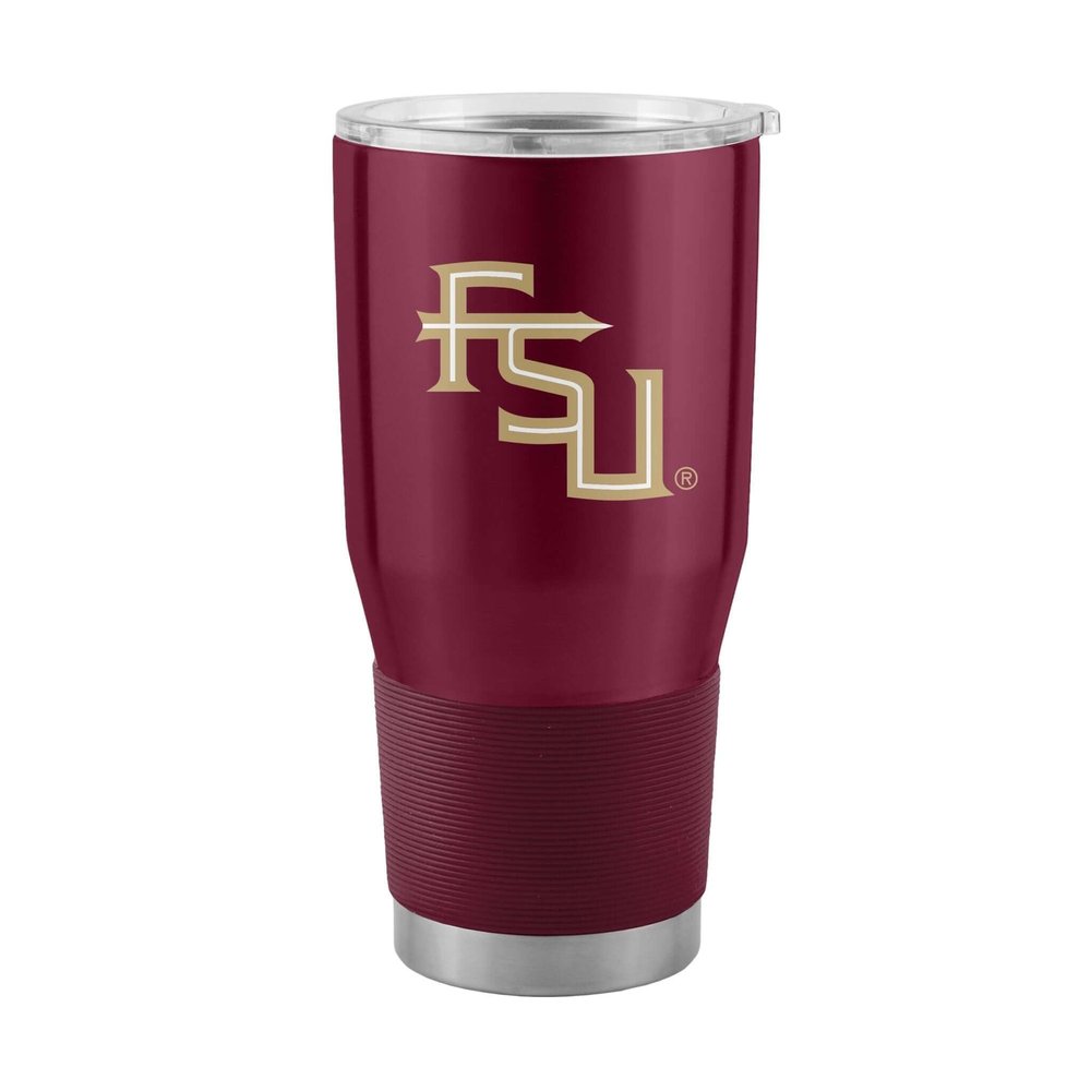 Logo Brands NCAA Florida State Seminoles - 30oz Gameday Stainless Steel Tumbler, Double-Wall Vacuum Insulated, Slider Lid, Ergonomic Design, Silicone Grip